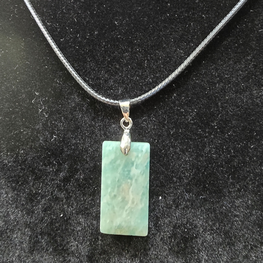 Amazonite Crystal Pendant Necklace